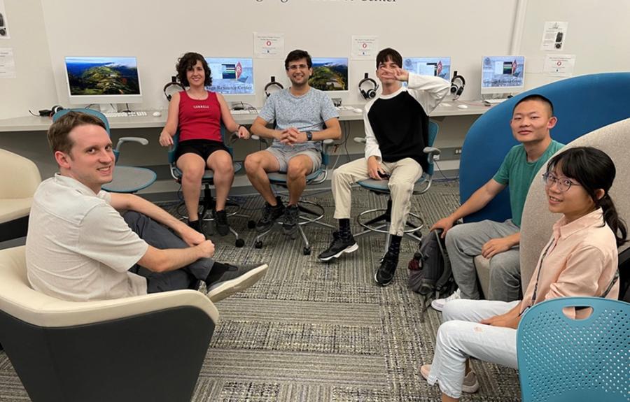 a group of Conversation Hours participants at the Language Resource Center