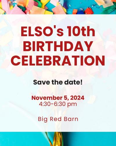 Save the Date for ELSO's 10th birthday celebration Nov. 5 